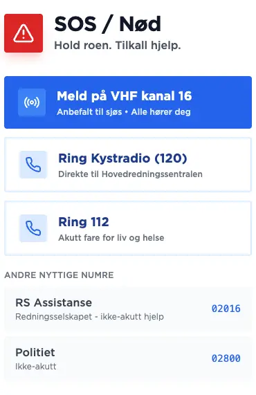SOS-kontakter og manus